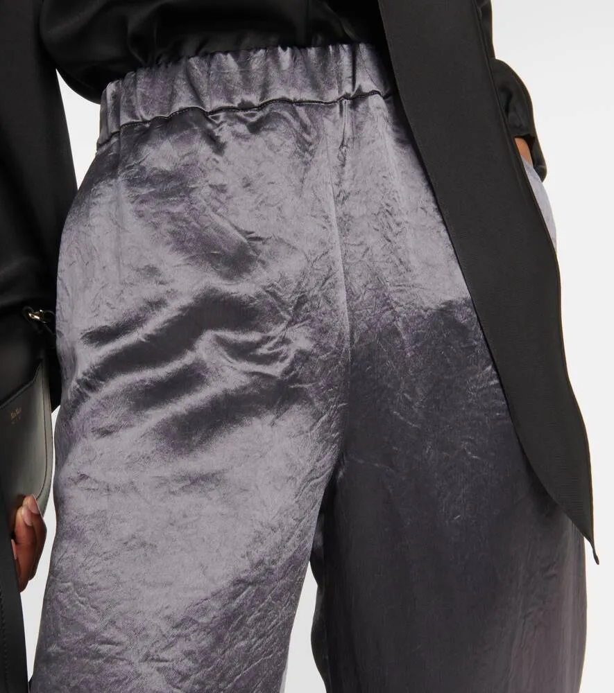 Acanto MAX MARA wide satin trousers, gray