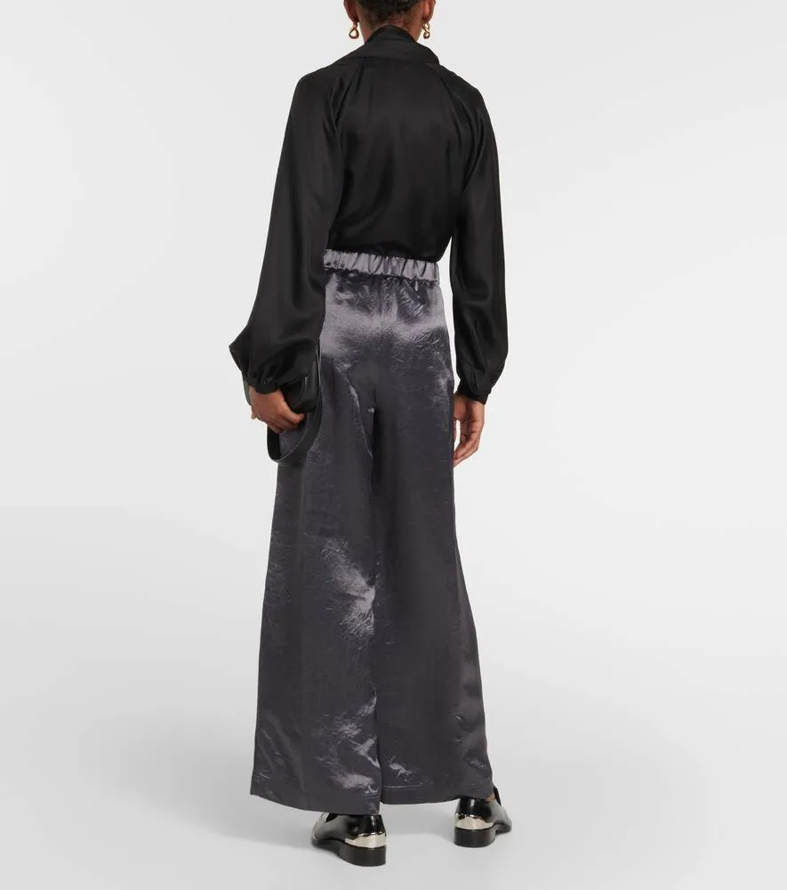 Acanto MAX MARA wide satin trousers, gray