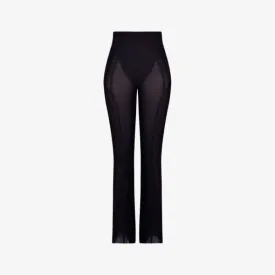 Avalon High Rise Sheer Straight Pants in House Of Cb Stretch Fabric, Black