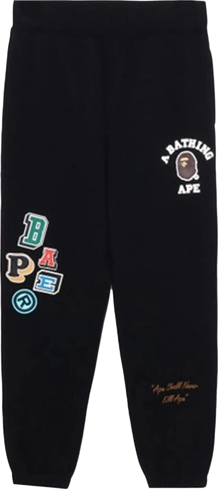 BAPE Multi Fonts Sweat Pants Black, black