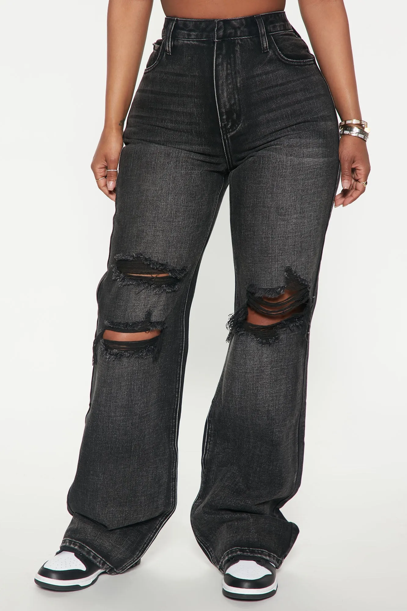 Bit Bossy Straight Leg Jeans - Black Wash