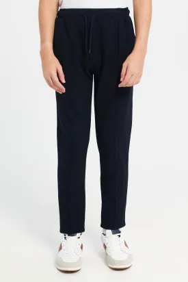 Black Pique Table Active Pants