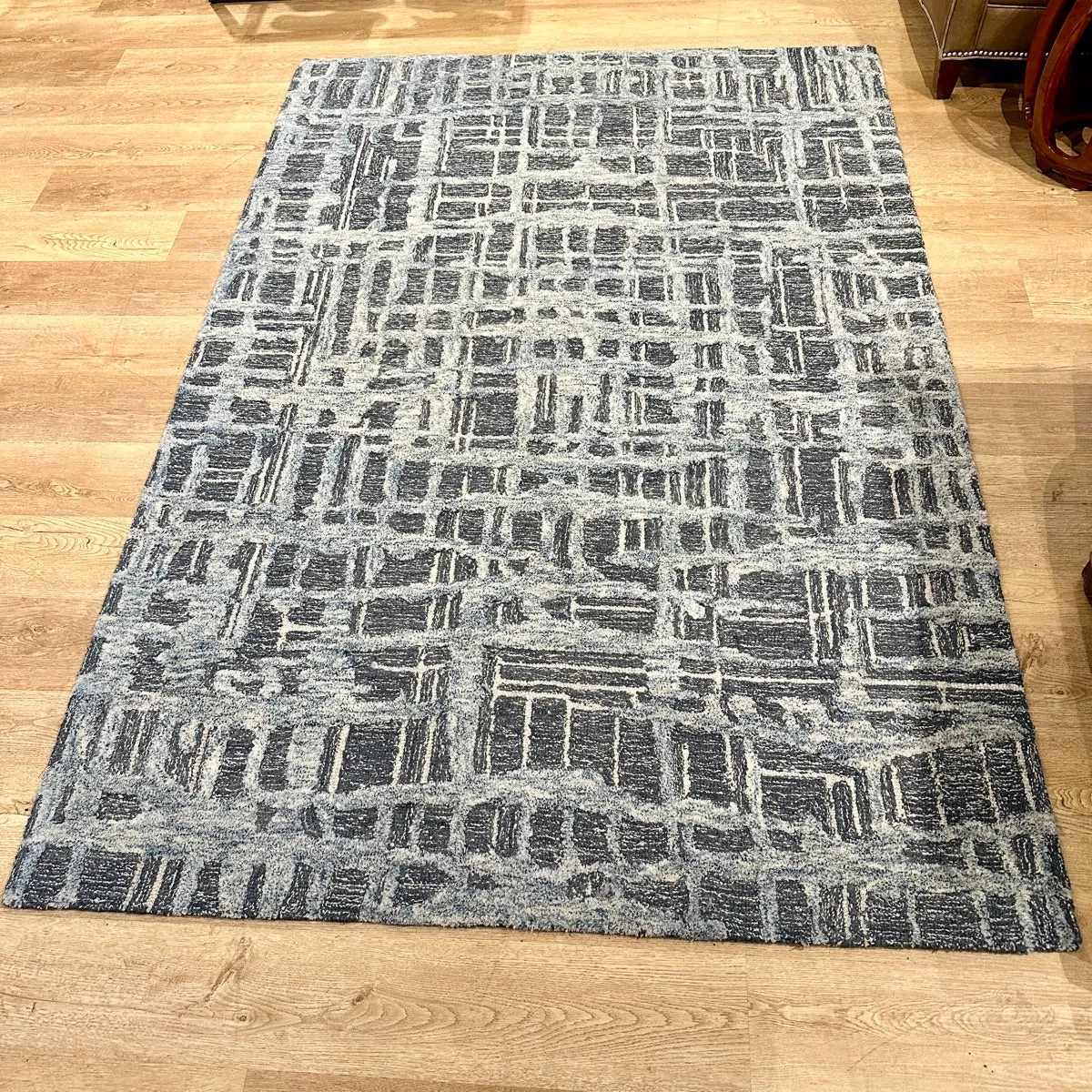 Blue and Gray Contemporary Rug