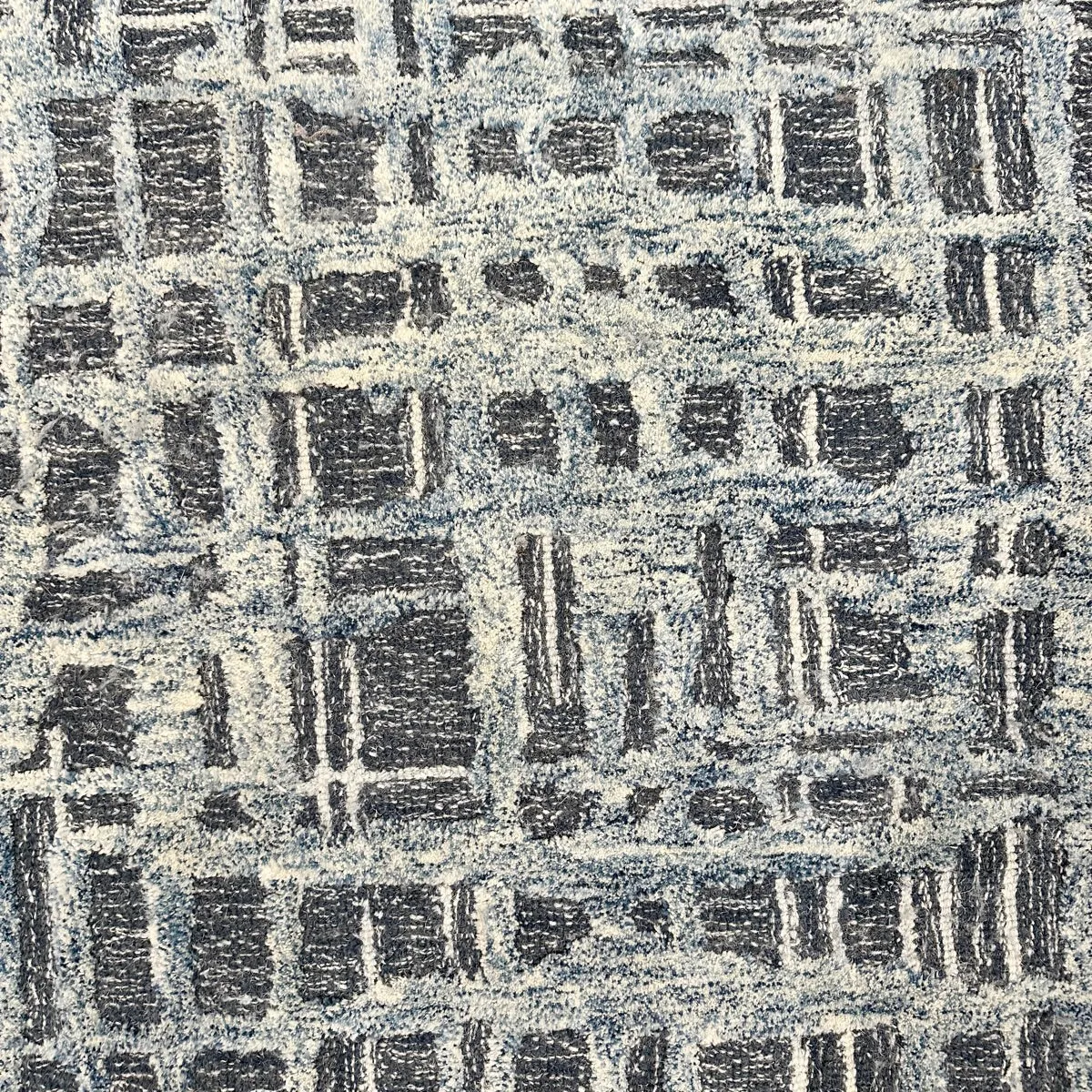 Blue and Gray Contemporary Rug