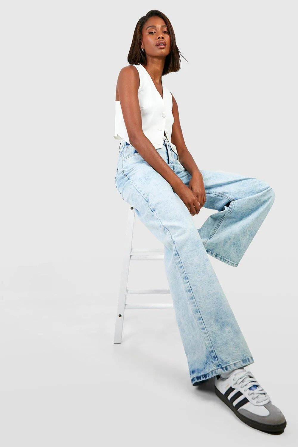 Boohoo Basic Straight Jeans, Blue