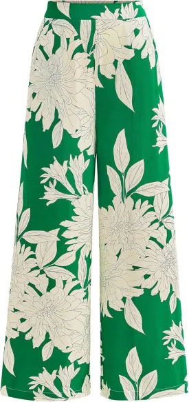 BTFBM Women's Wide Leg Summer Pants 2025 Loose Boho Vacation Trousers Elastic Waist Printed Palazzo Lounge Pant Pockets