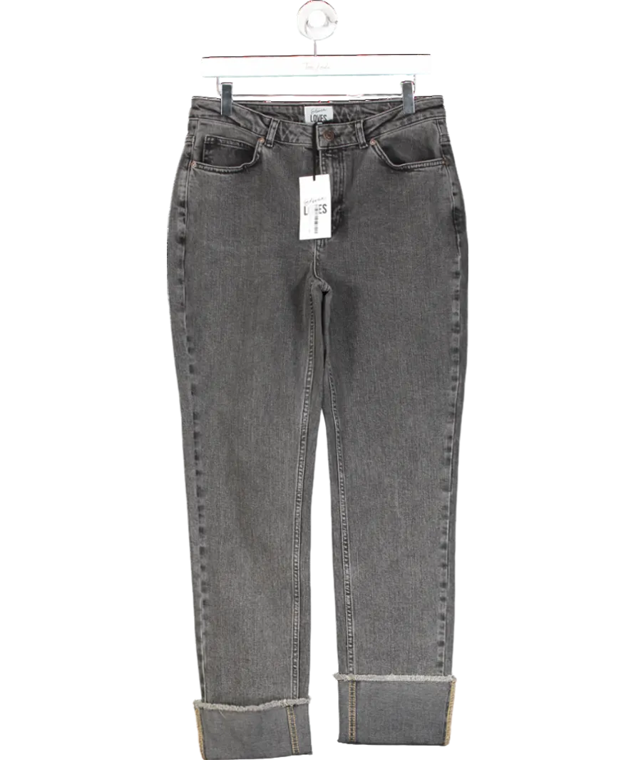 ELEVEN LOVES Sarah Straight Leg Jeans - Washed Black UK 12