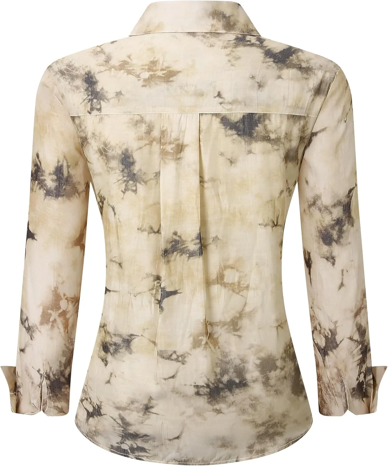Esabel.C Womens Dress Shirts Cotton Long Sleeve Regular Fit Stretch Button Down Blouse