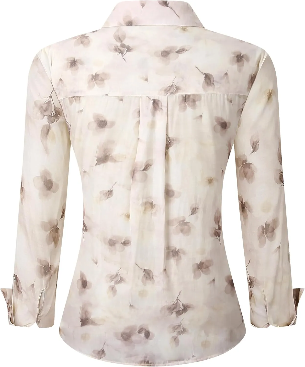 Esabel.C Womens Dress Shirts Cotton Long Sleeve Regular Fit Stretch Button Down Blouse