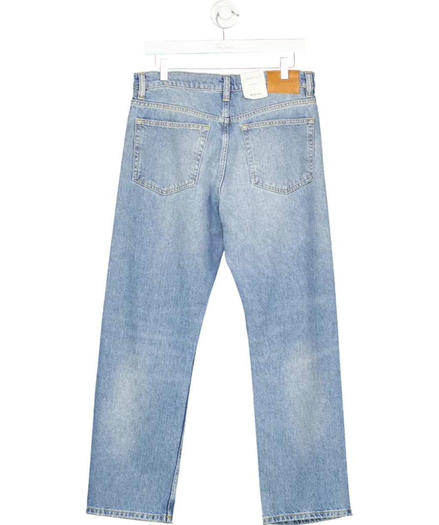 GANT Blue Straight Fit Mid Rise Jeans W30