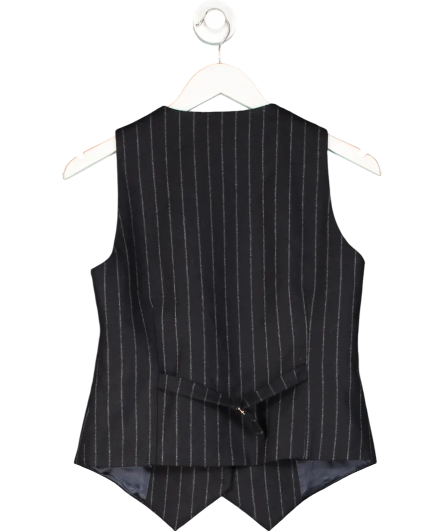 Holland Cooper Blue Hampton Waistcoat Navy Chalk Pinstripe UK 10