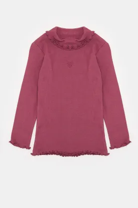 Infant Girls Purple Ripped T-Shirt