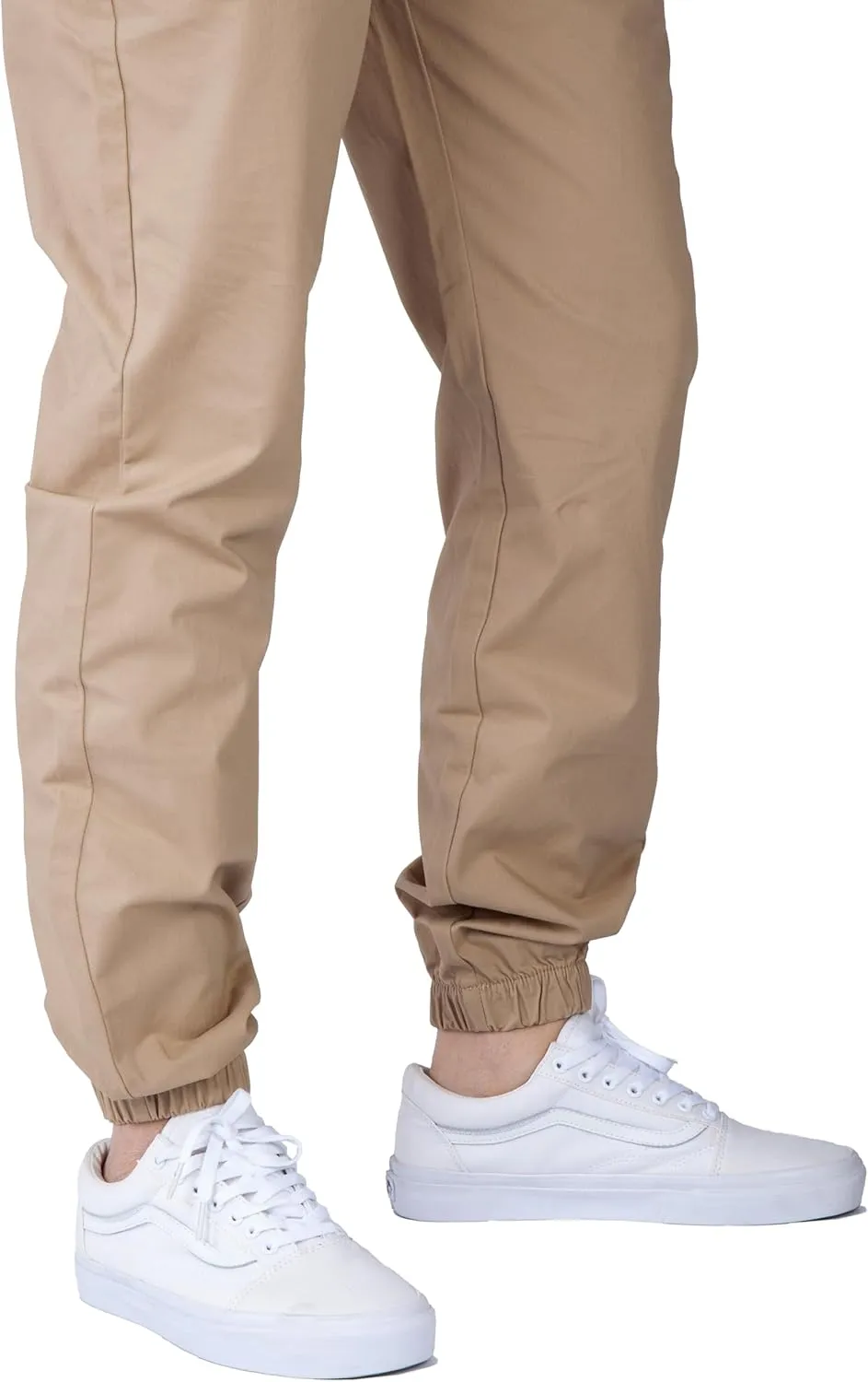 ITALYMORN Khaki Chino Joggers for Men Elastic Ankle and Waist Summer Casual Pants with Pockets