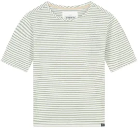 KUYICHI Olivia striped t-shirt off white sage women