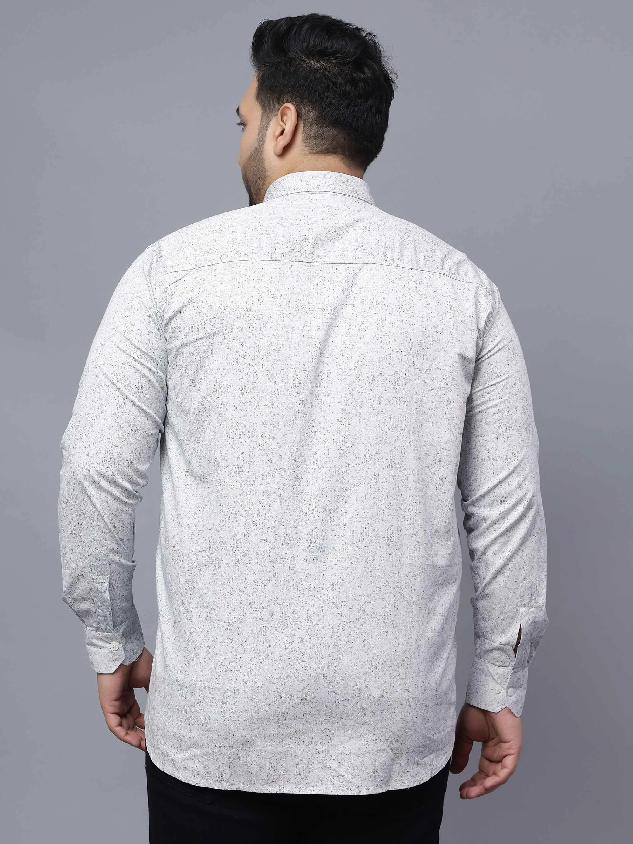 Light Grey Printed Plus Size Shirt