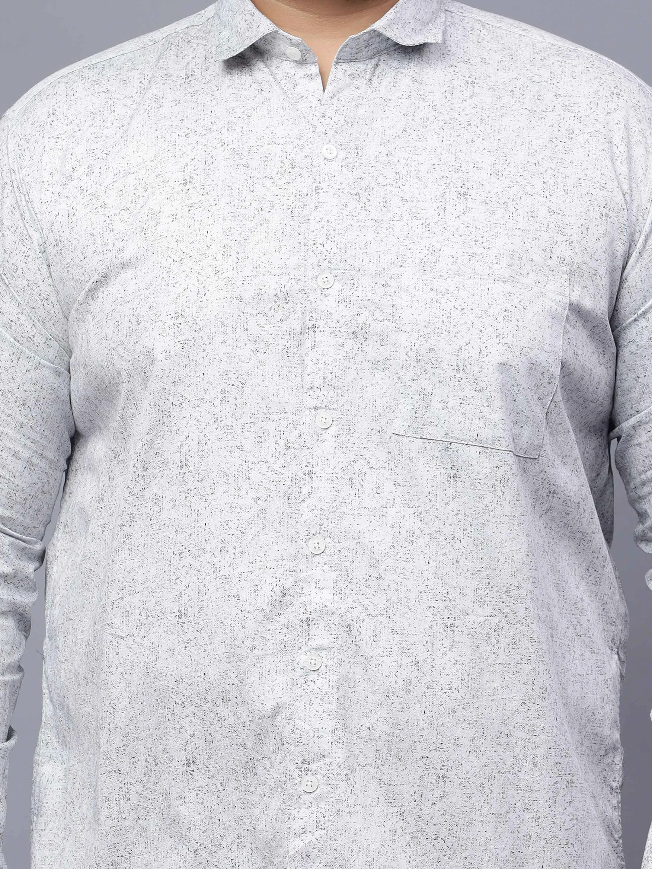 Light Grey Printed Plus Size Shirt