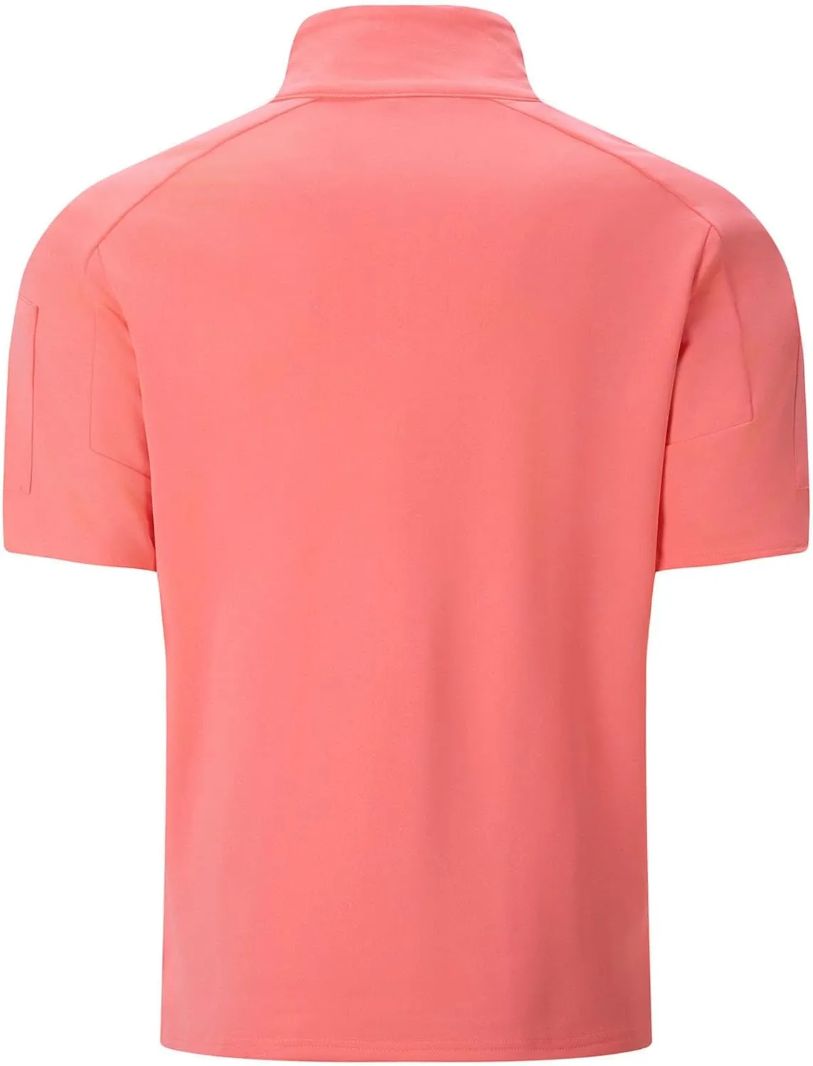Mens Casual Business 1/4 Zipper Shirts Short Sleeve Stand Collar Muscle Pullover Tops Outdoor Athletic Golf Shirt
