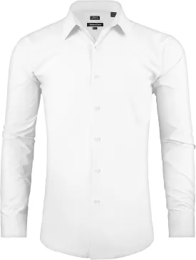 Men's Dress Shirt Regular Fit Long Sleeve Wrinkle-Resistant Business Formal Solid Button Down Shirts with Pocket