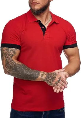 Men's Short Sleeve Casual Slim Fit Polo Shirts Basic Designed Classic Cut Cotton Shirts