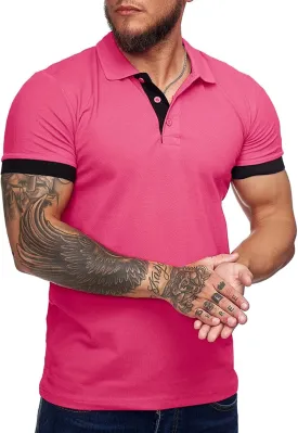 Men's Short Sleeve Casual Slim Fit Polo Shirts Basic Designed Classic Cut Cotton Shirts