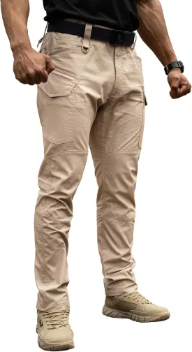 Men's Tactical Pants Flex Ripstop Cargo Trousers for Outdoor Hiking Work Casual Pants Large Capacity Clothing