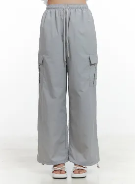 Nylon Cargo Pocket String Pants OL411