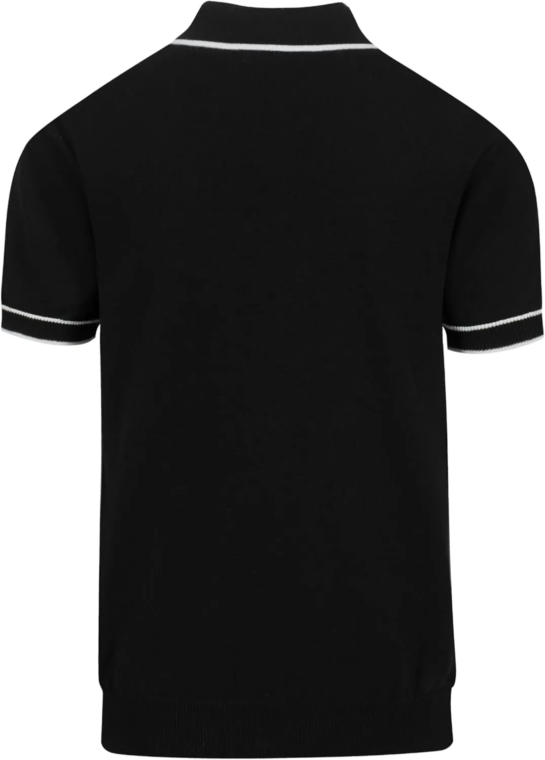 OXKNIT Mens Polo Shirts Short Sleeve Casual Knit Polo Shirt Vintage Golf T Shirts Tops with Black Stripe
