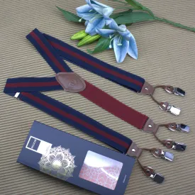 Peluche Striped Fantasy Blue 6 Clips Suspender