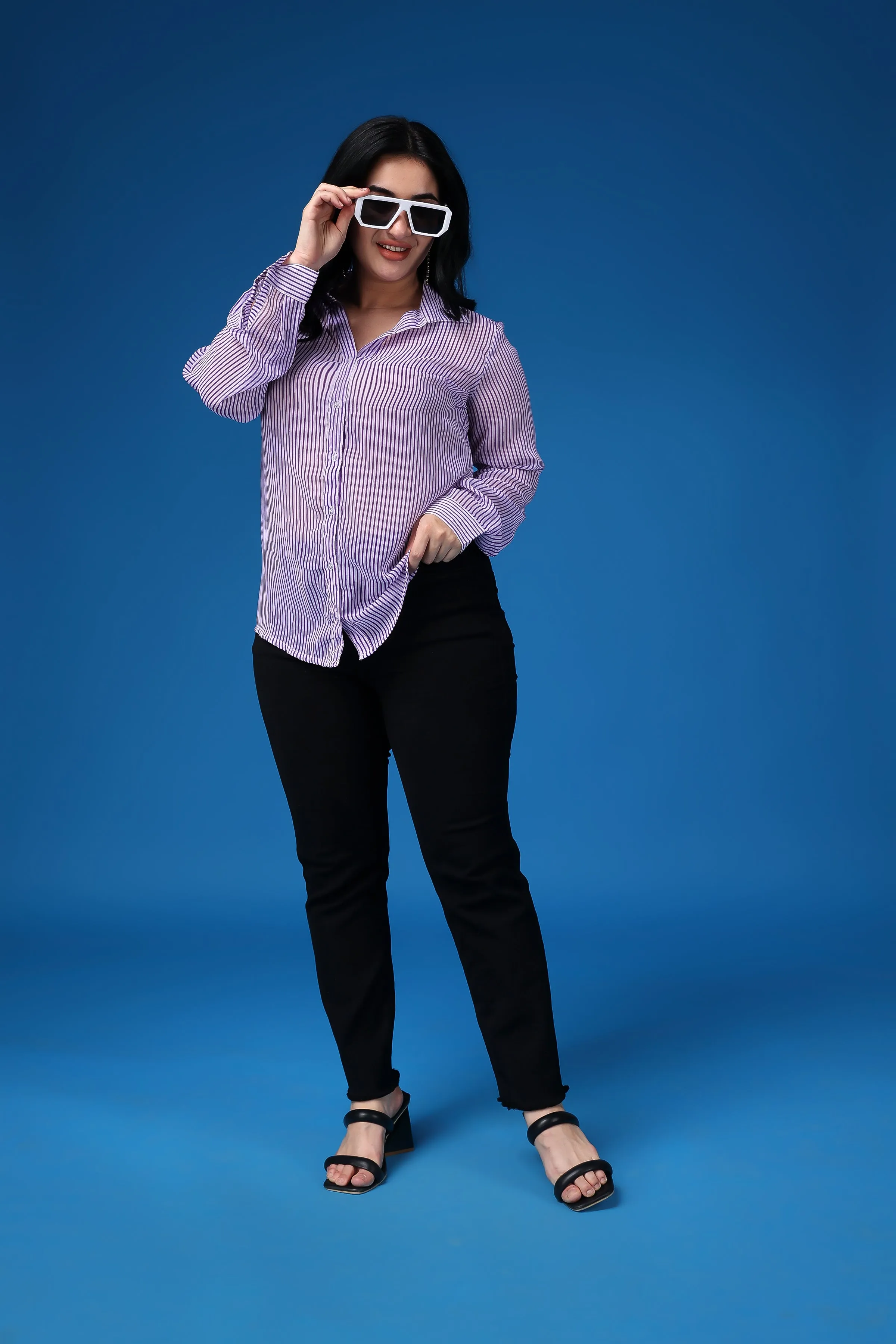 Purple Striped Shirt