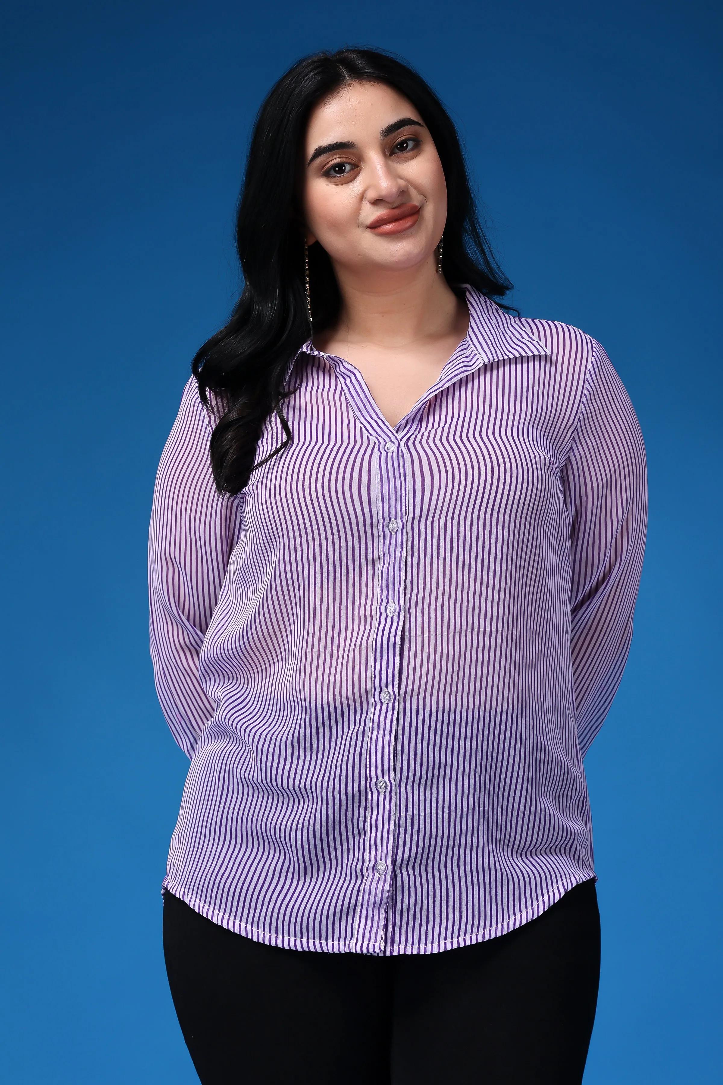 Purple Striped Shirt