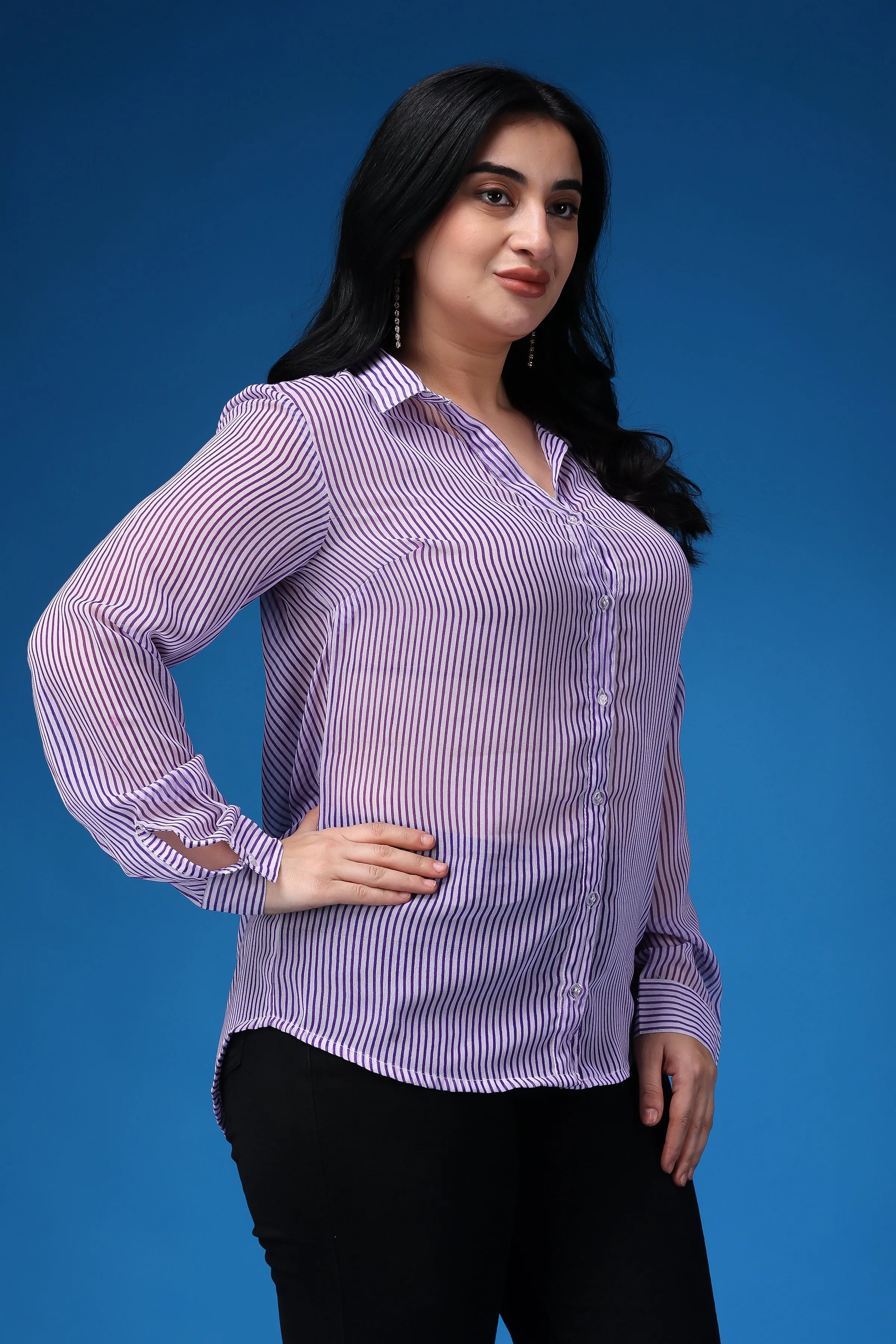 Purple Striped Shirt