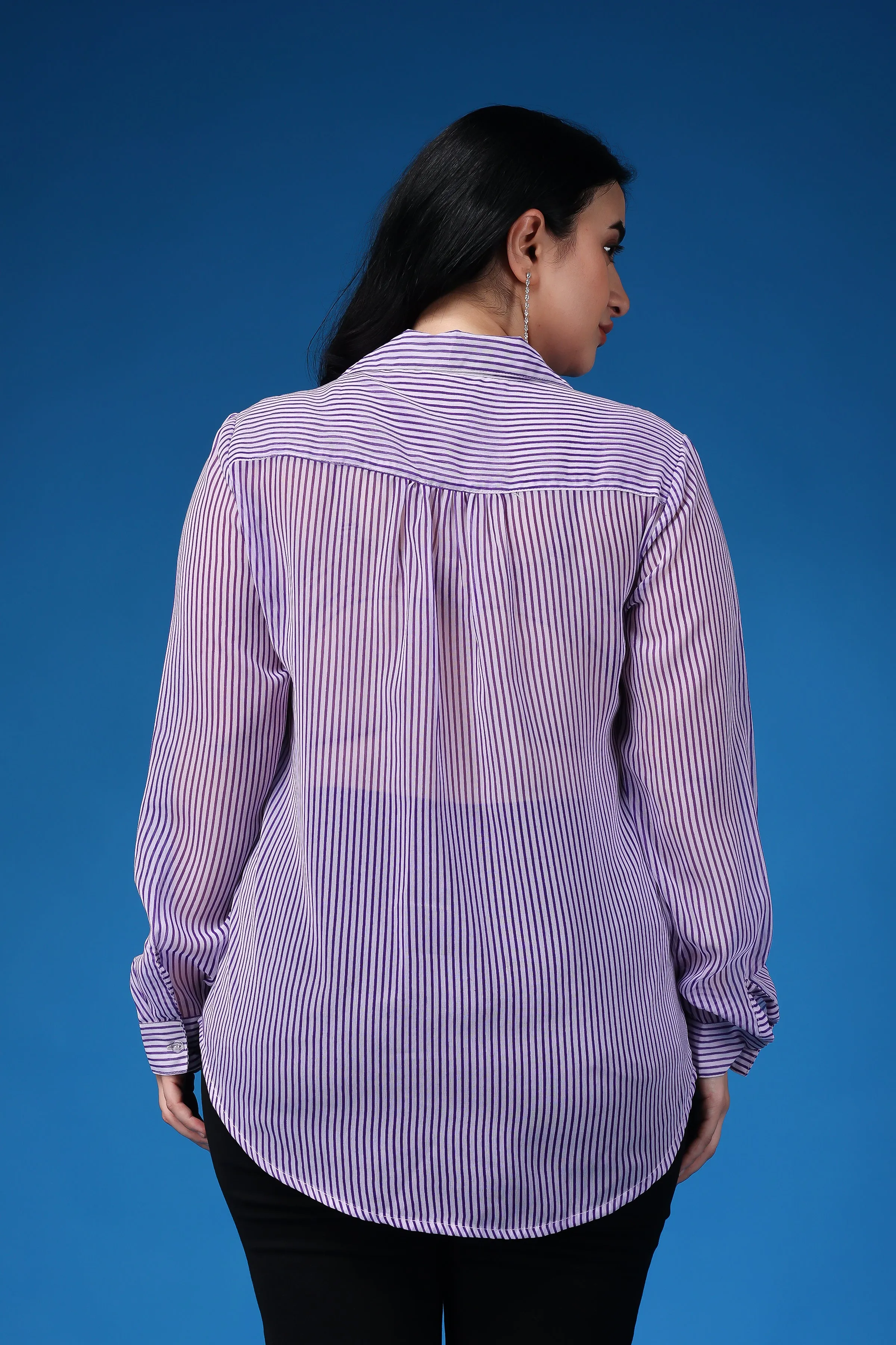 Purple Striped Shirt
