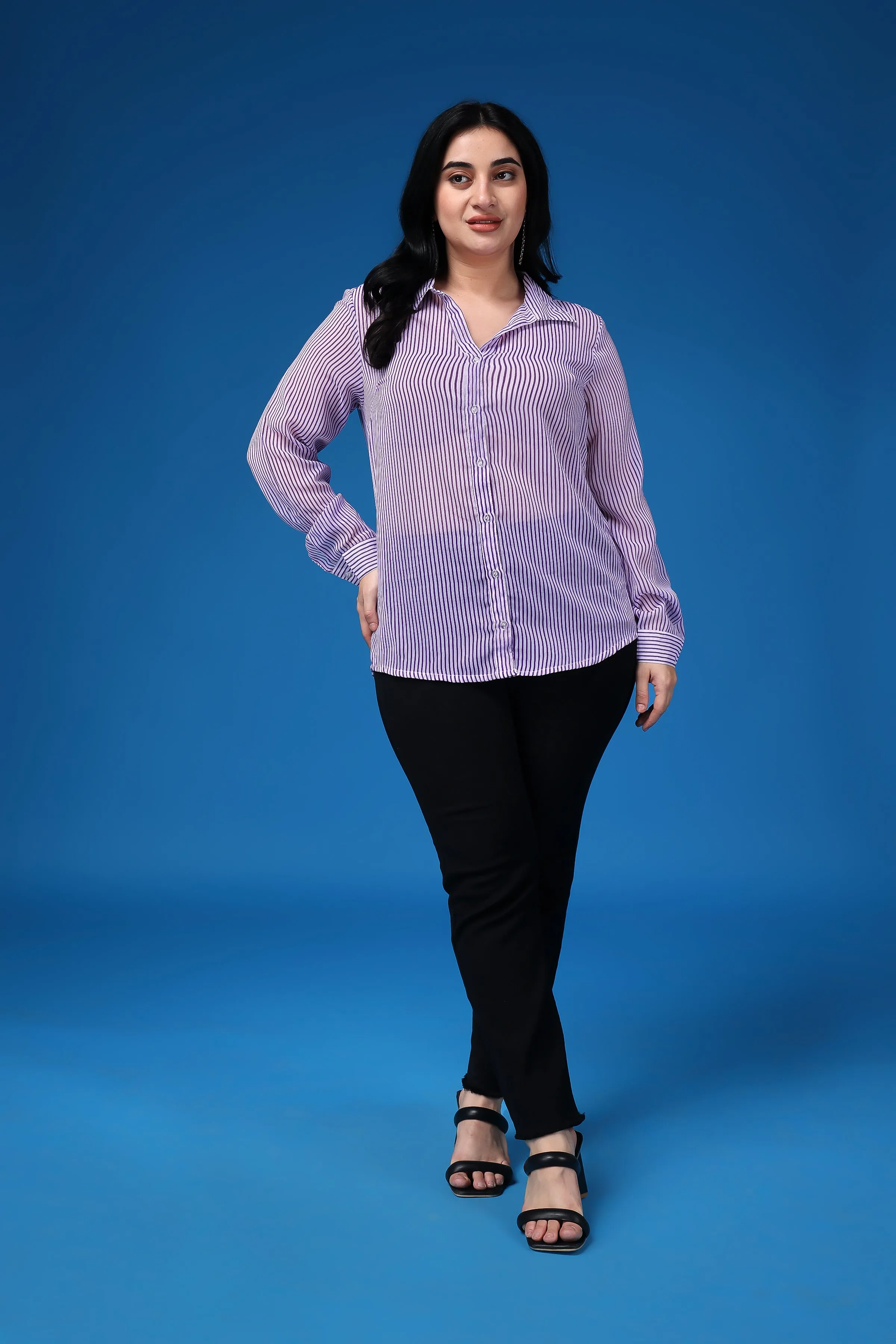 Purple Striped Shirt