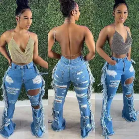 Ripped washed jeans(OC9335)