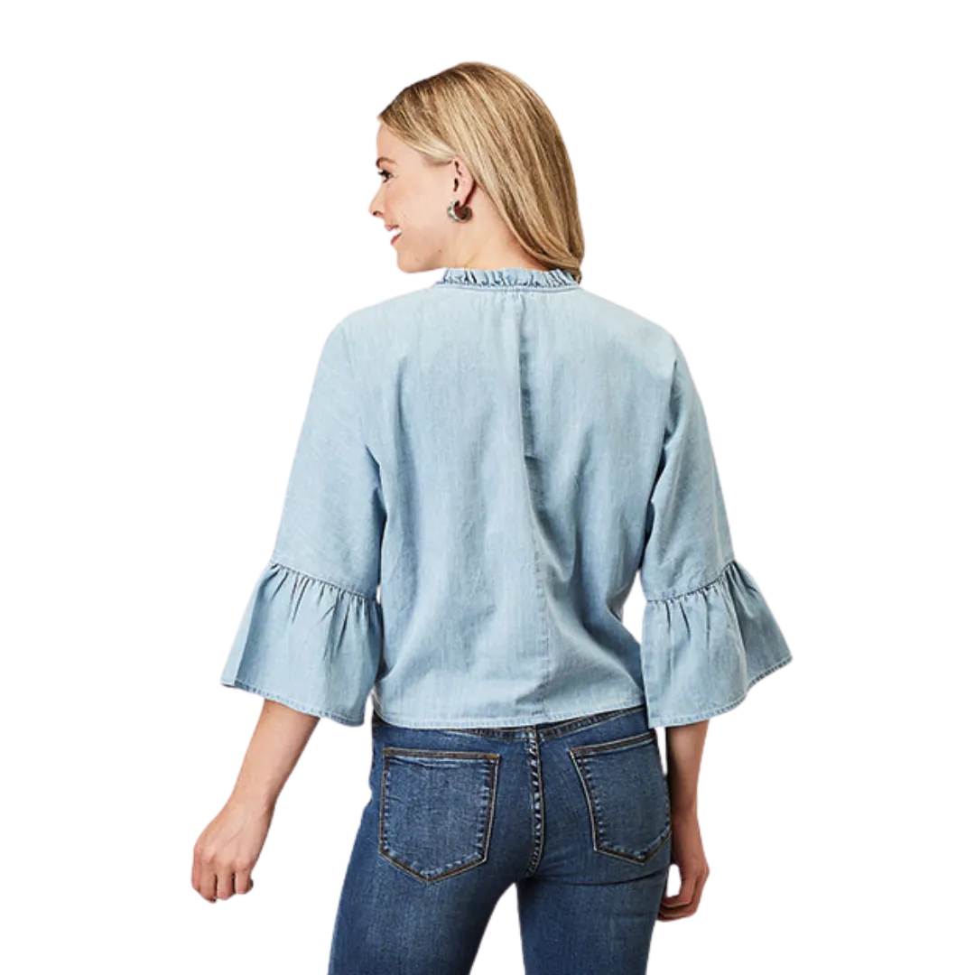 Roper Women's Cotton Denim Blue Blouse
