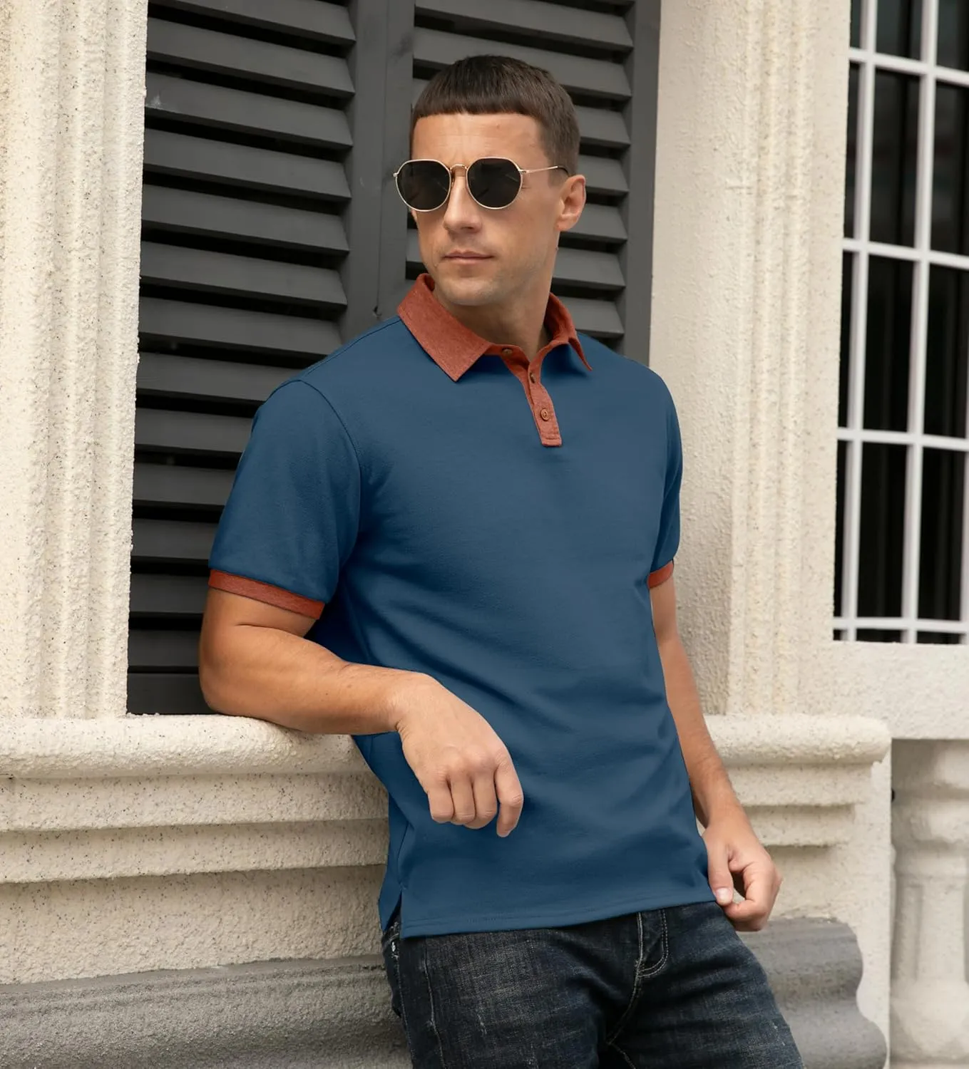Sailwind Men's Cotton Short Sleeve Casual Polo Shirts Fashion Classic Golf Shirts