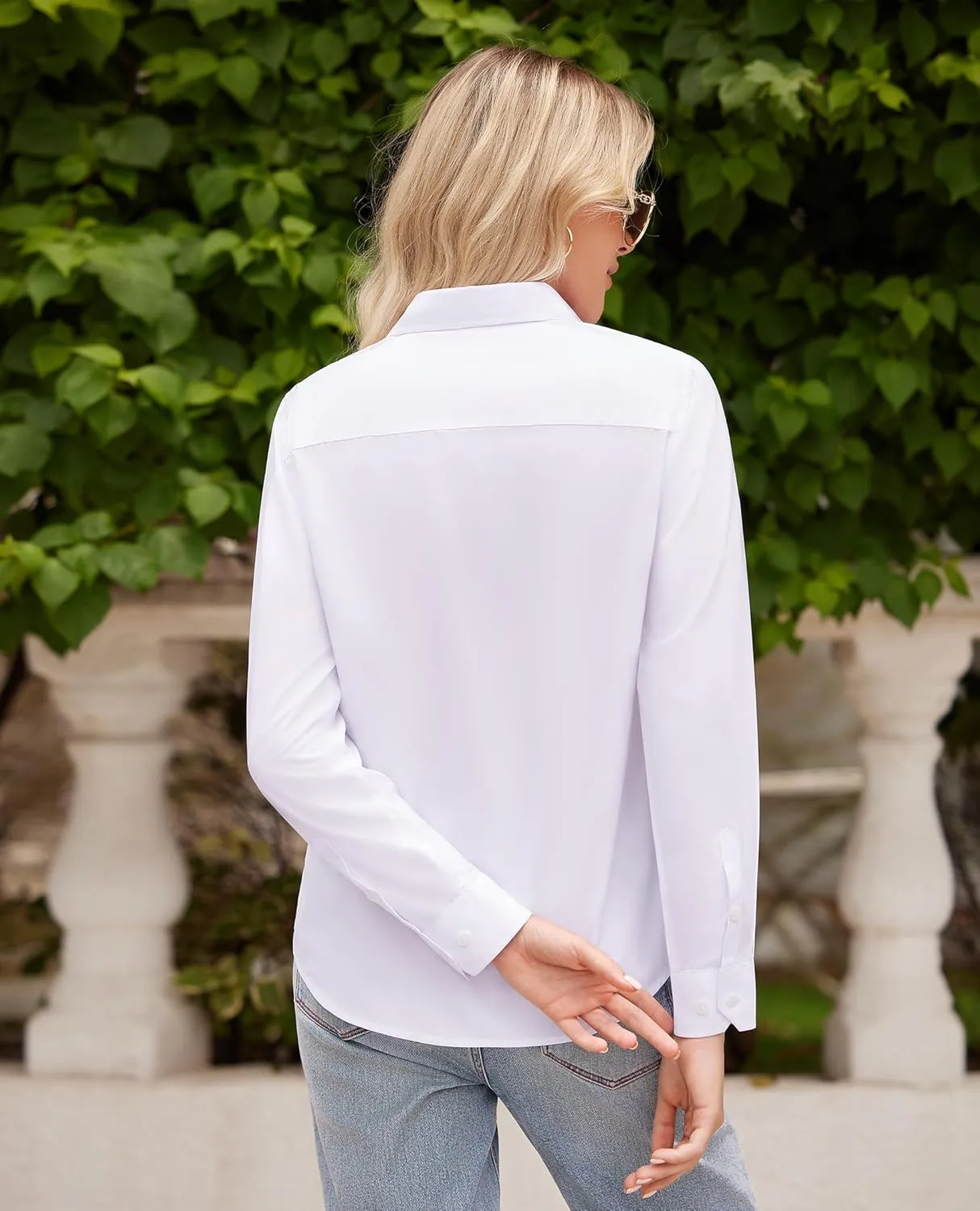 siliteelon Button Down Shirts for Women Wrinkle Free Dress Shirts Long Sleeve Shirts Formal Work Office Blouses Tops