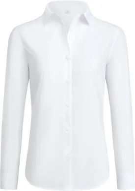 siliteelon Button Down Shirts for Women Wrinkle Free Dress Shirts Long Sleeve Shirts Formal Work Office Blouses Tops