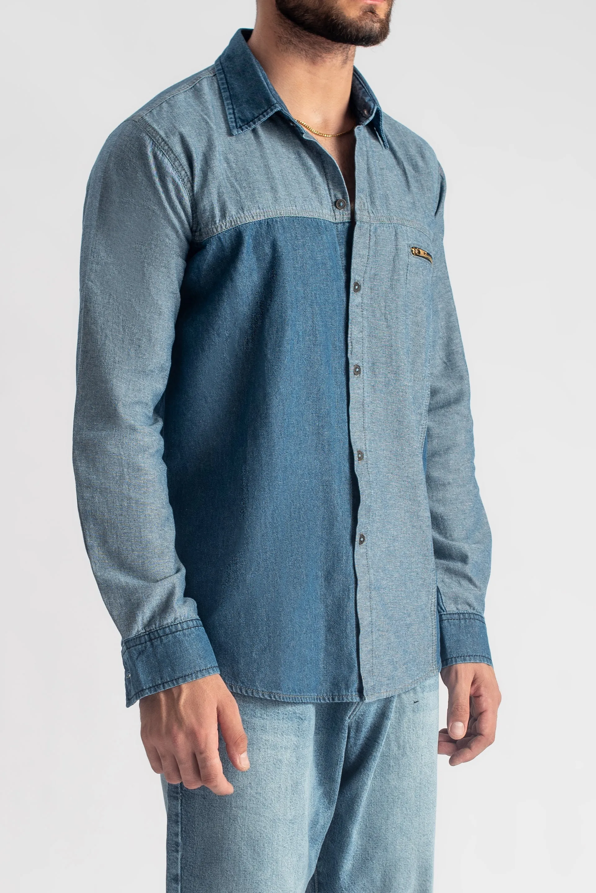 Two-tone Denim Shirt