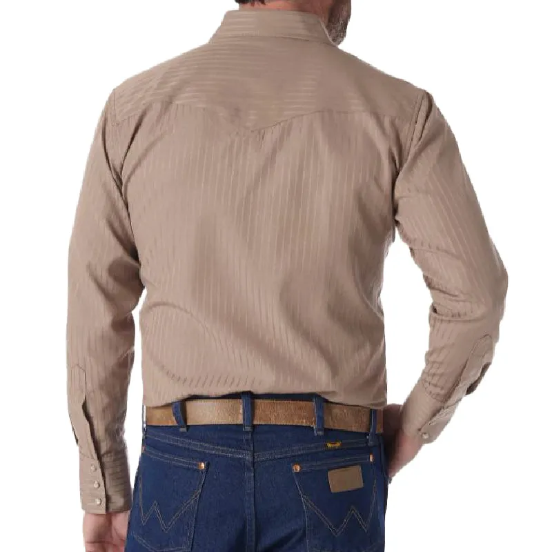 Wrangler Western Long Sleeve Snap Dobby Stripe Shirt