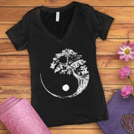 Yin Yang Bonsai Tree V-Neck Tee